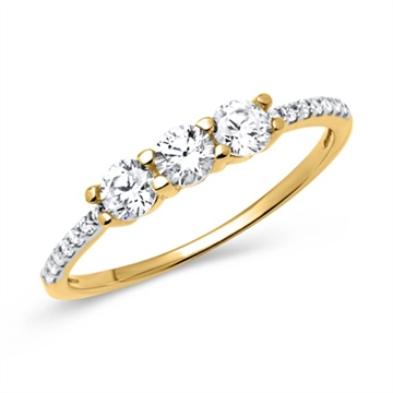 Ring i Guld med zirkonia