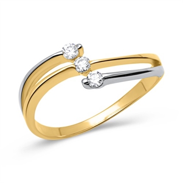 Ring i guld og hvidguld