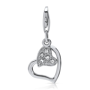 Charm sølv m. hjerte