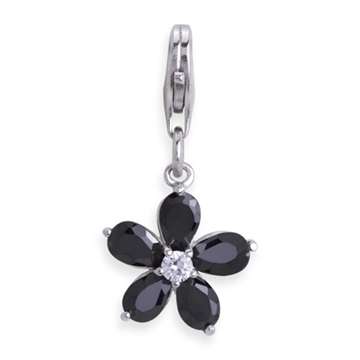 Charm sølv m. blomst