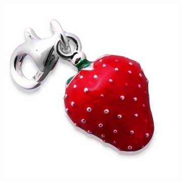 Charm sølv m. jordbær