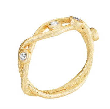 Forgyldt ring m. zirkonia