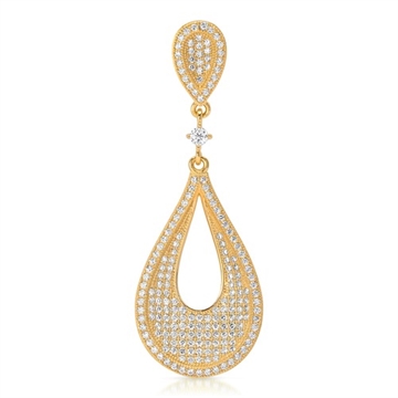 Vedhæng forgyldt m. zirkonia