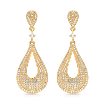 Ørestikker forgyldt m. zirkonia