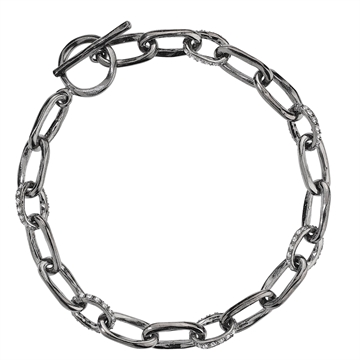 Armbånd sort sølv m. zirkonia