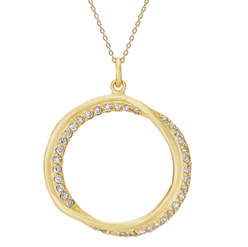 Collier forgyldt m. zirkonia