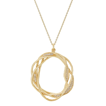 Collier forgyldt m. zirkonia