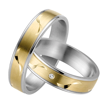 Vielsesringe i  Guld & Stål