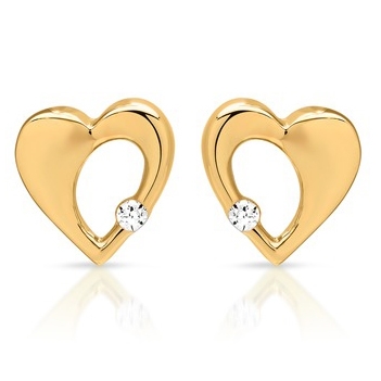 Ørestikker i Guld med hjerter