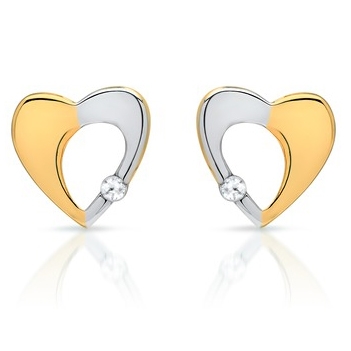 Ørestikker i 8 kt. Guld & Hvidguld