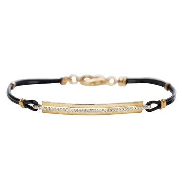 Læderarmbånd m. diamanter