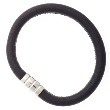 Læderarmbånd sort