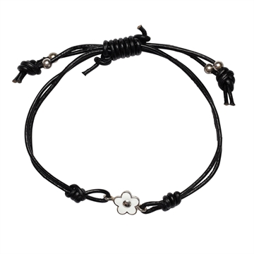 Læderarmbånd m. blomst