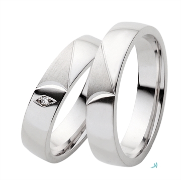 Vielsesringe i Sølv m. diamant