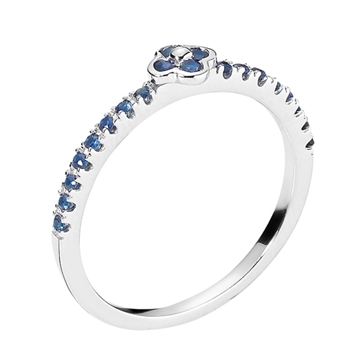 Ring 8 kt. hvidguld m. safir