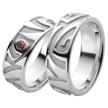 Vielsesringe i Sølv m. diamant