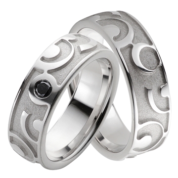 Vielsesringe sølv m. diamant