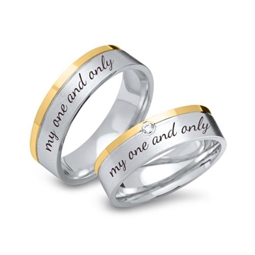 Vielsesringe i Sølv - Udvendig gravering