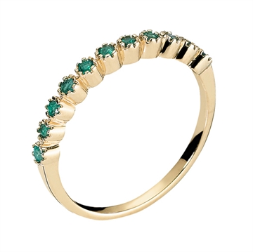 Alliancering i Guld m. smaragd