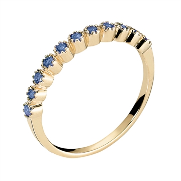 Alliancering 8 kt. guld m. safir