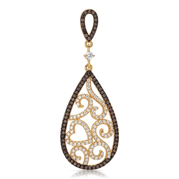 Forgyldt vedhæng m. zirkonia