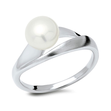 Ring sølv m. perle