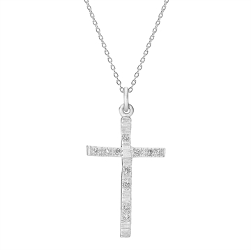 Collier sølv m. kors