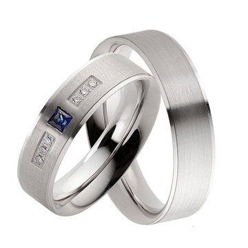 Vielsesringe i Sølv m. diamanter