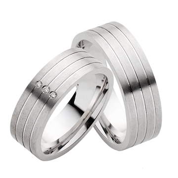 Vielsesringe i Sølv m. diamanter