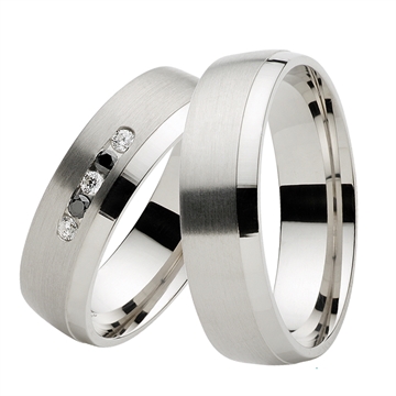 Vielsesringe i Sølv m. diamanter