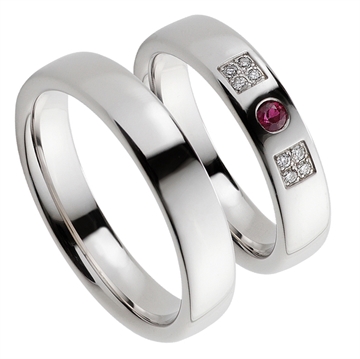 Vielsesringe i Sølv m. diamanter