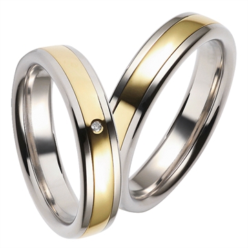 Vielsesringe i Stål & Guld