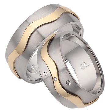 Vielsesringe i Stål  & Guld