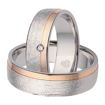Vielsesringe i Stål & Rødguld