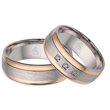 Vielsesringe i Stål &. Rødguld