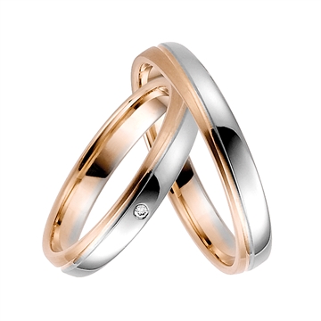 Vielsesringe i Palladium og Rødguld