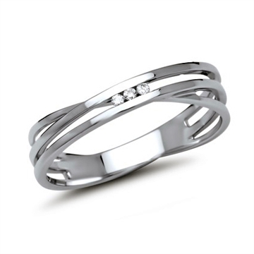 Ring i Hvidgukd med diamanter