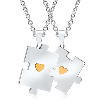 Parhalskæder stål m. hjerte