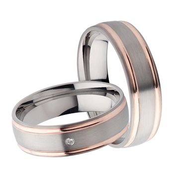 Vielsesringe sølv m. diamant