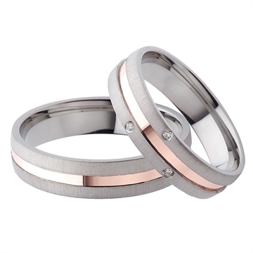 Vielsesringe i Sølv og Rødguld