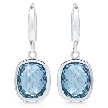 Ørehænger sølv m. facetsleben sten