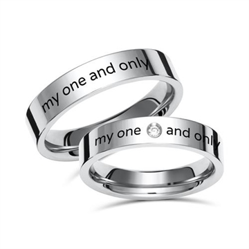 Vielsesringe i Titan - Udvendig gravering