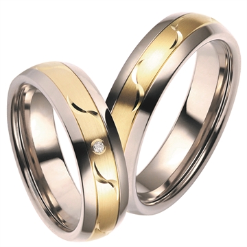 Vielsesringe i Titanium og Guld