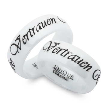 Vielsesringe i Keramik - Udvendig gravering