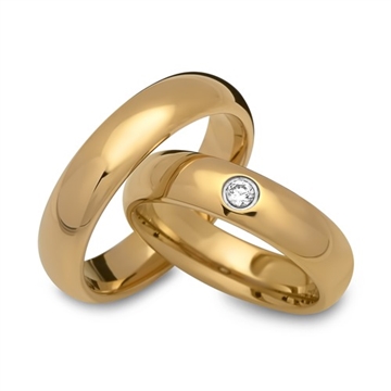 Vielsesringe i Tungsten med udvendig gravering