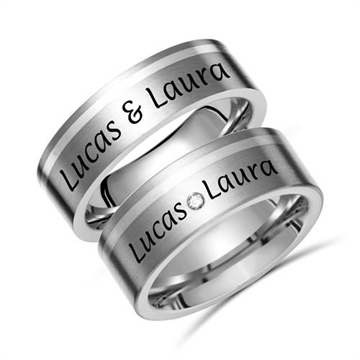 Vielsesringe i Titan - Udvendig gravering