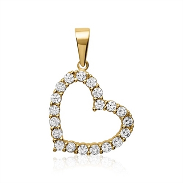 Vedhæng i Guld med hjerte