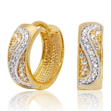 Creoler 8 kt. guld m. zirkonia