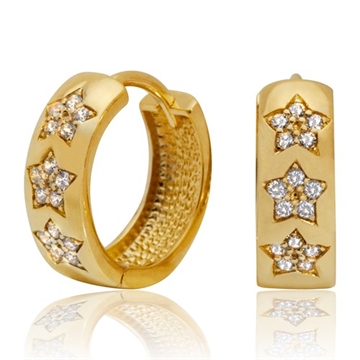 Creoler 8 kt. guld m. zirkonia