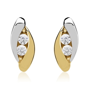 Øreringe i guld og hvidguld